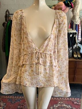 Free people floral Boho blouse